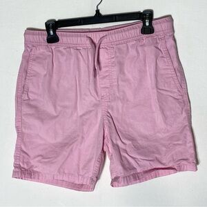 H&M Regular Fit Pink Cotton Elastic Waist Shorts S Preppy Beach Resort Vacation
